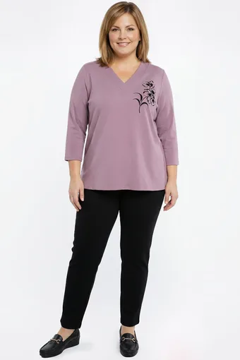 Lawendowo - czarny dres bluza z V dekoltem