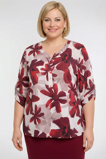 Bluzka bordowe wzory