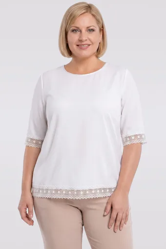 Ecru bluzka z koronką