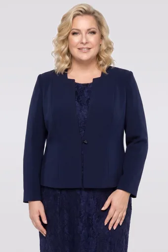 Granatowy żakiet z guzikiem