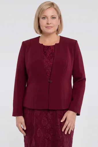 Bordowy żakiet z guzikiem