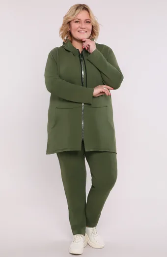 Dres khaki z zamkiem w literki