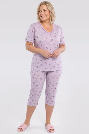 Jasnofioletowa piżama w kwiaty