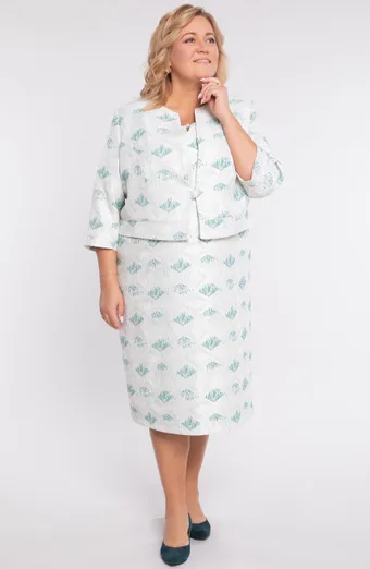 Elegancka garsonka zielony wzór
