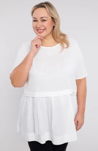 Biała lniana bluzka