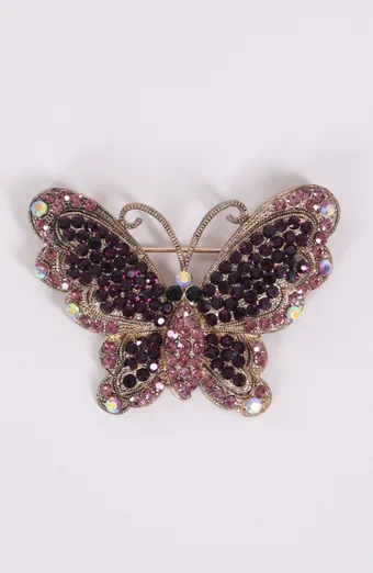 Broszka fioletowy motyl