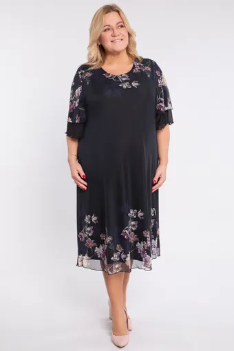 Czarna sukienka w kwiaty