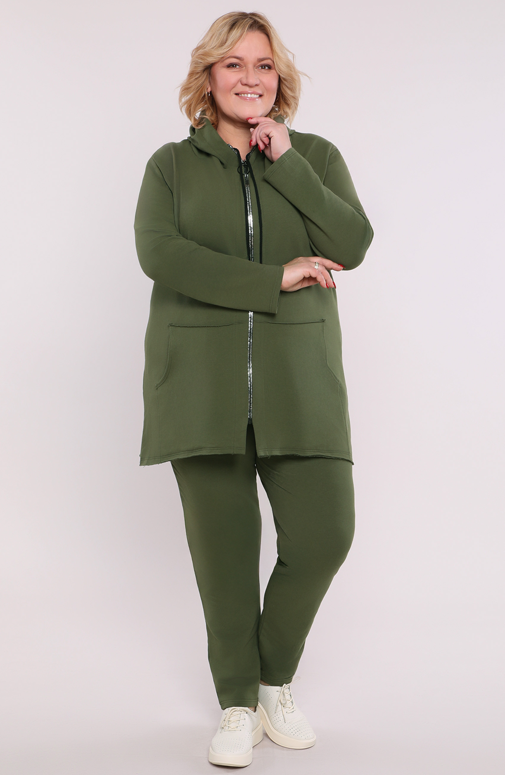 Dres khaki z zamkiem w literki